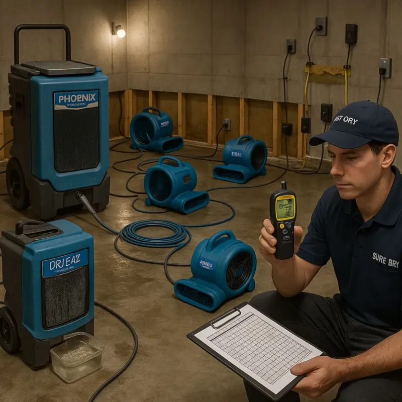 Structural Drying and Dehumidification process in Monroe City, MO